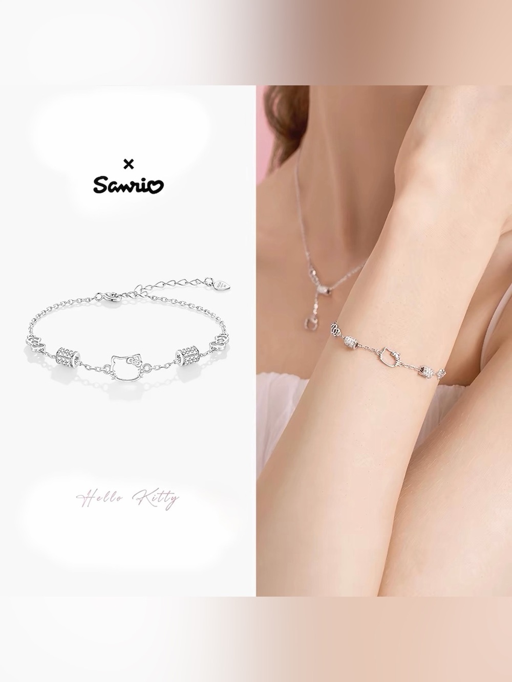 Sanrio x Hello Kitty 925 Sterling Silver Bracelet